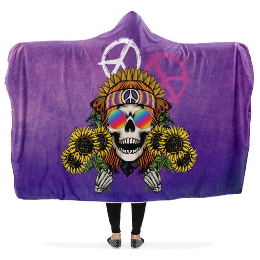 Hippie Happy Skull Sunflower Purple