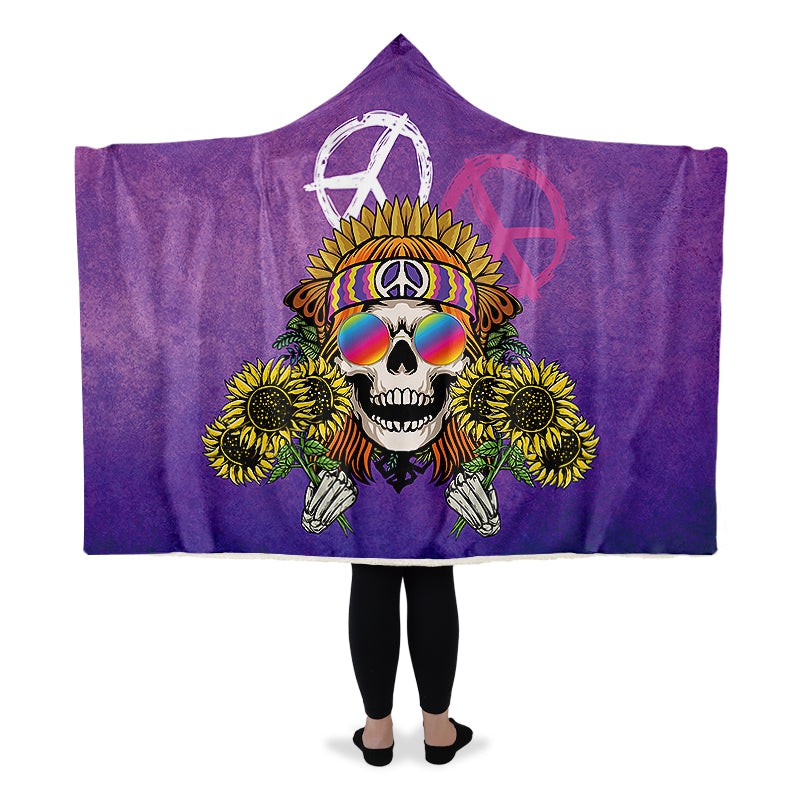 Hippie Happy Skull Sunflower Purple