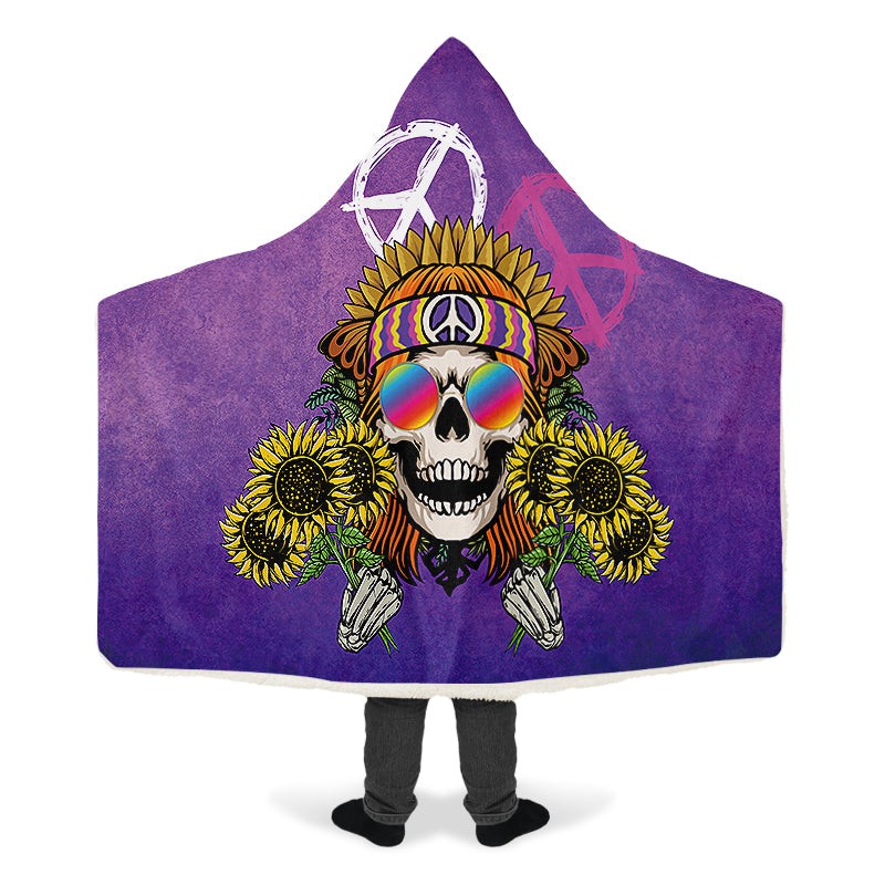 Hippie Happy Skull Sunflower Purple