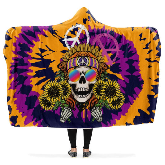 Hippie Happy Skull Sunflower Tie Dye