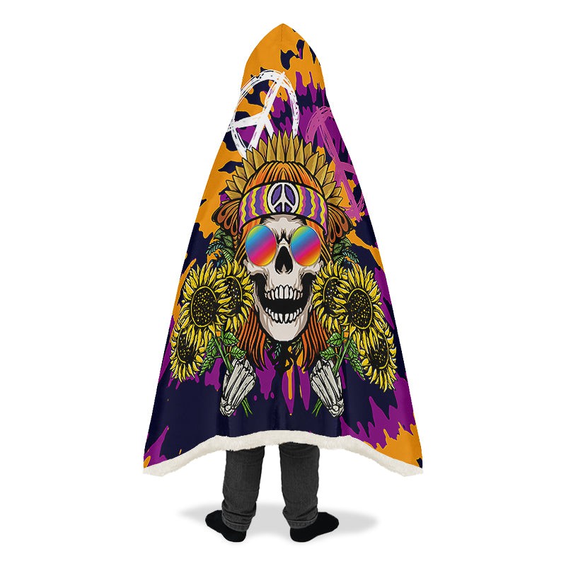 Hippie Happy Skull Sunflower Tie Dye