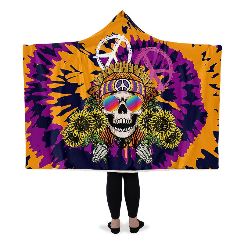 Hippie Happy Skull Sunflower Tie Dye