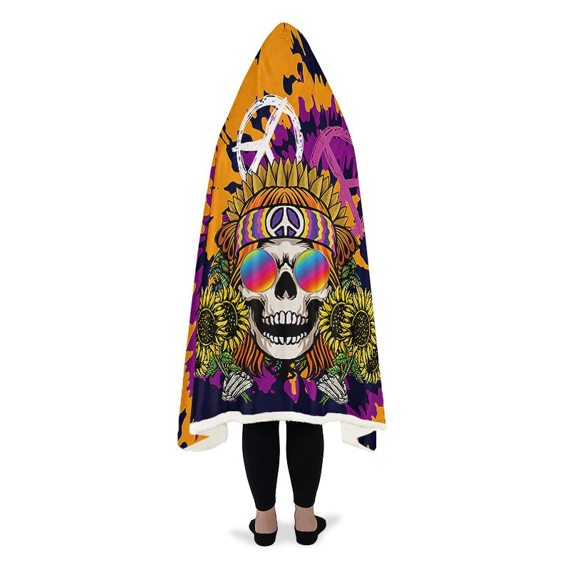 Hippie Happy Skull Sunflower Tie Dye