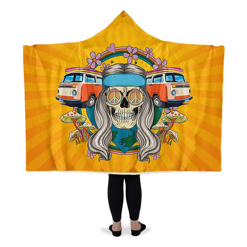 Hippie Skull Yellow Rays