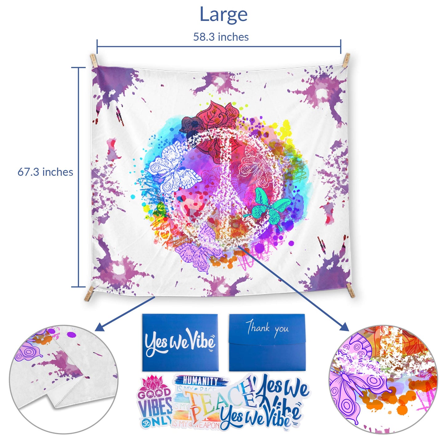 Colorful Peace And Butterflies