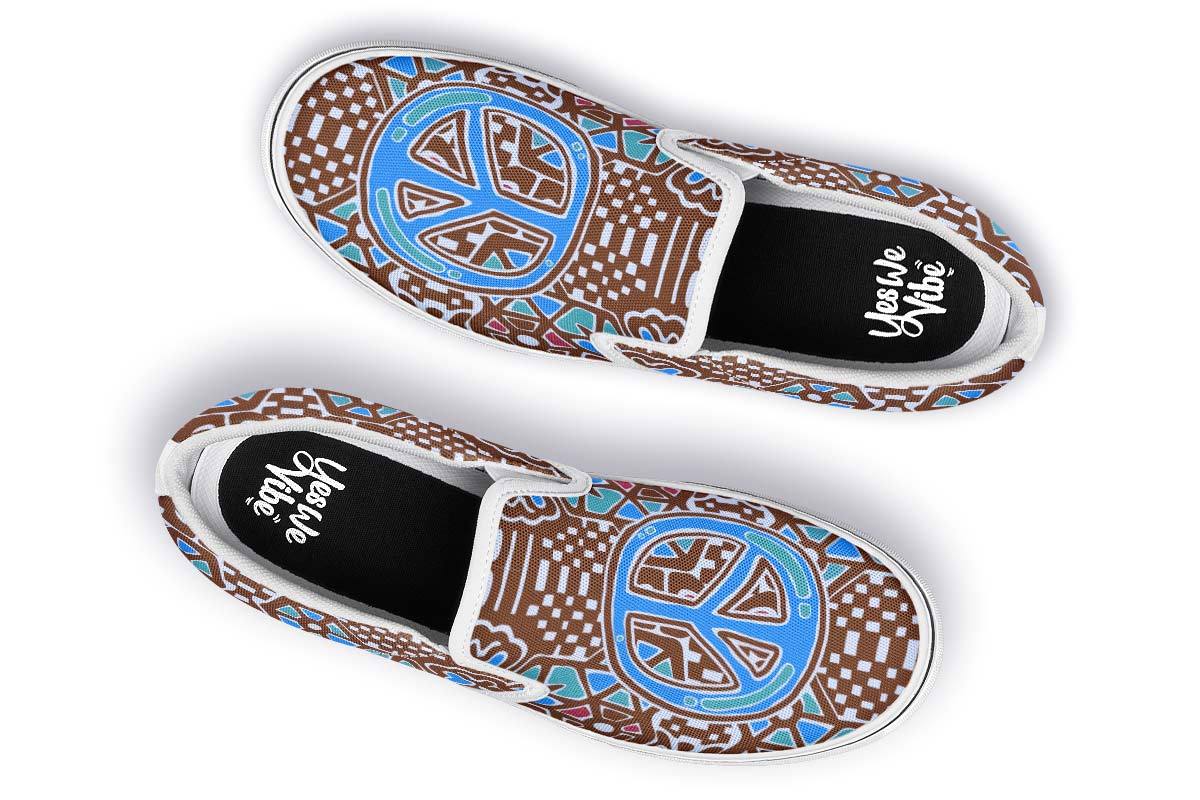 Peace Abstract Checkered Blue