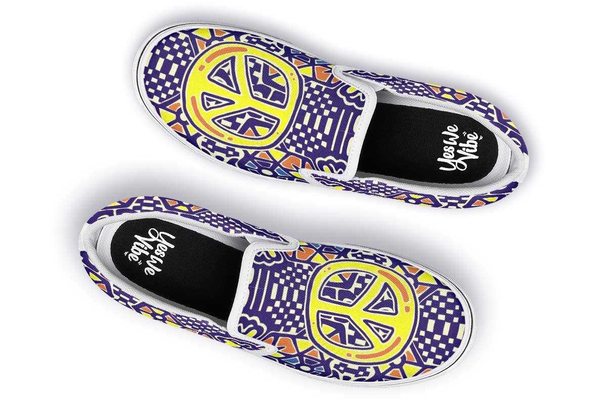 Peace Abstract Checkered Yellow