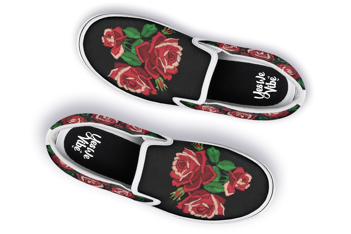 Embroidery Red Roses