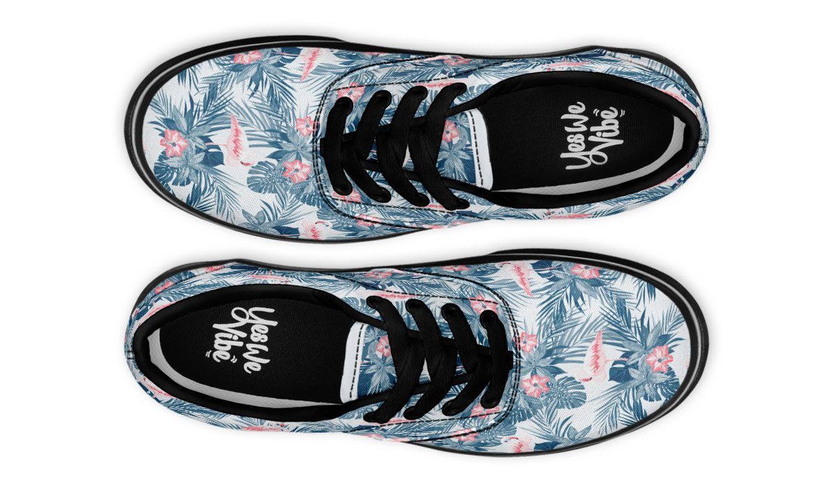 Blue Flowers And Flamingo