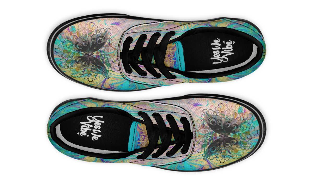 Watercolor Butterfly And Flower