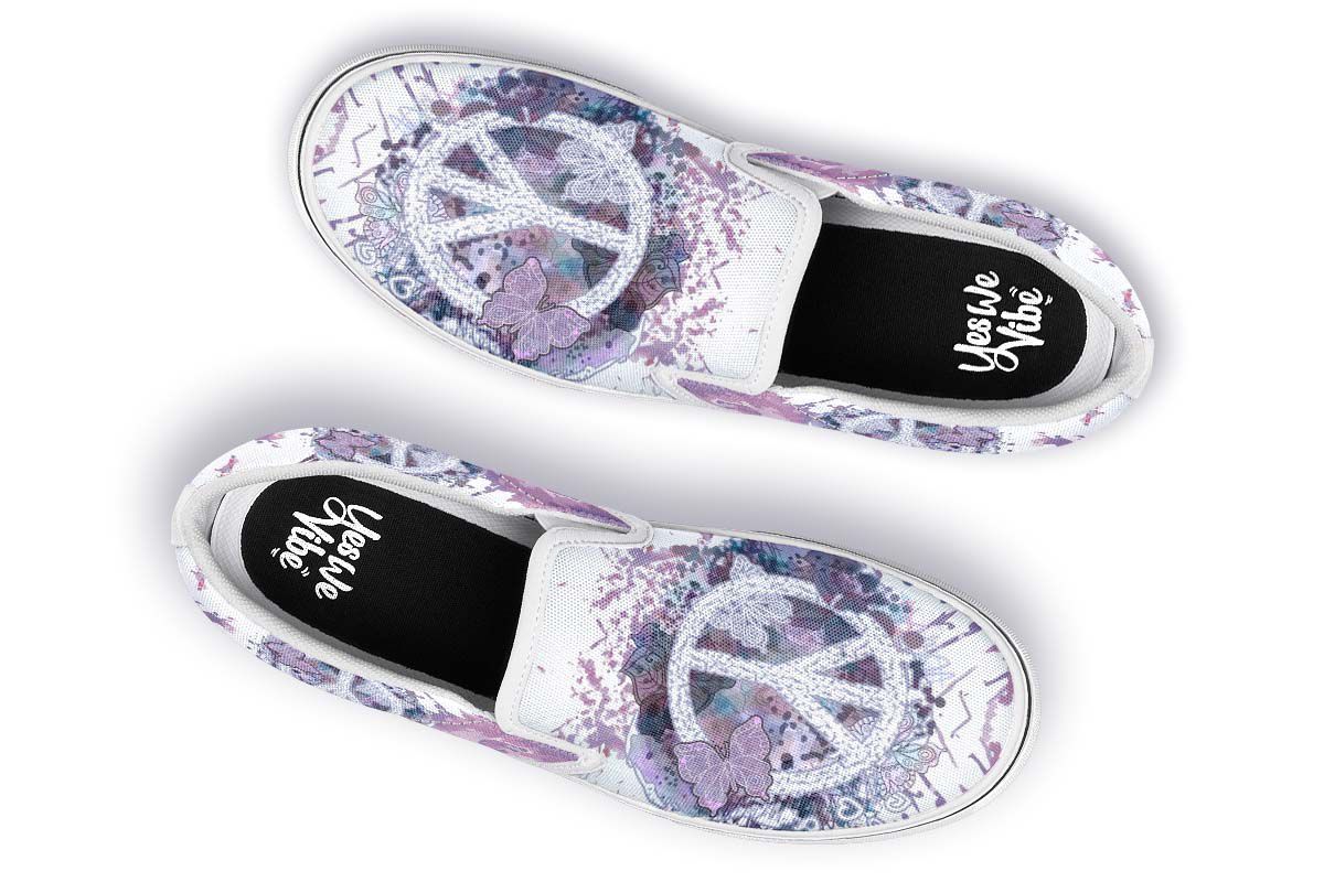 Purple Peace And Butterflies