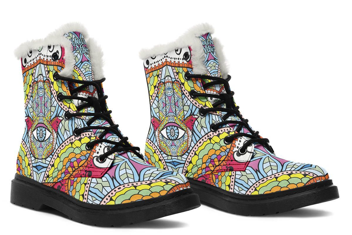 Mandala And Hamsa Hand Red