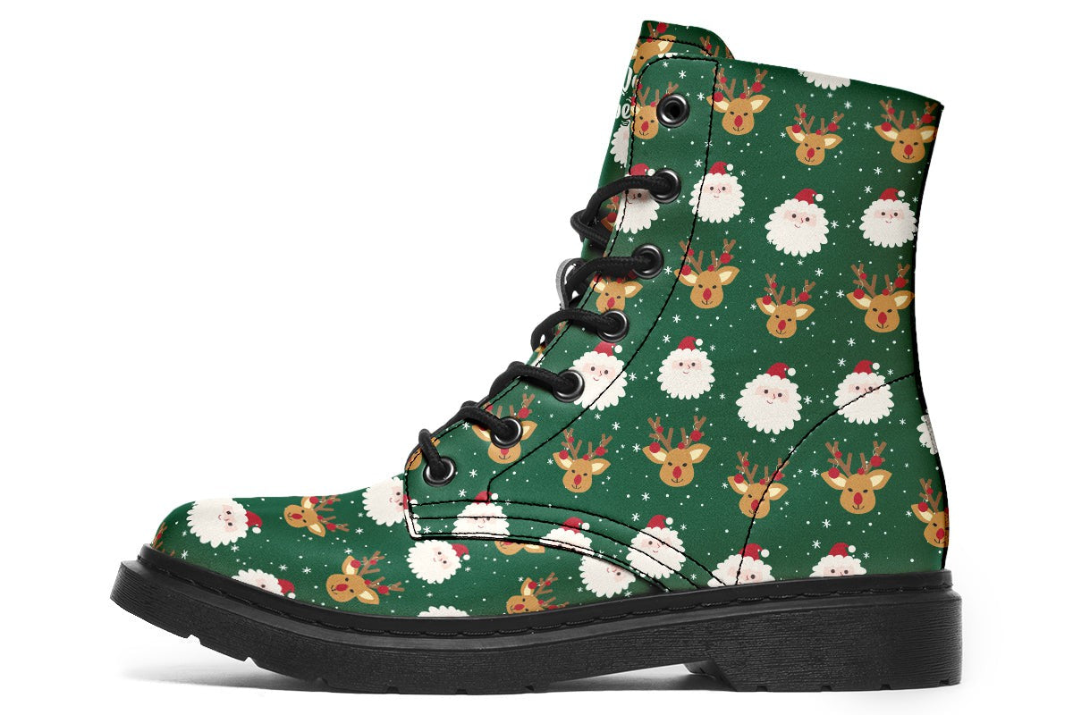 Cute Santa Claus And Reindeer