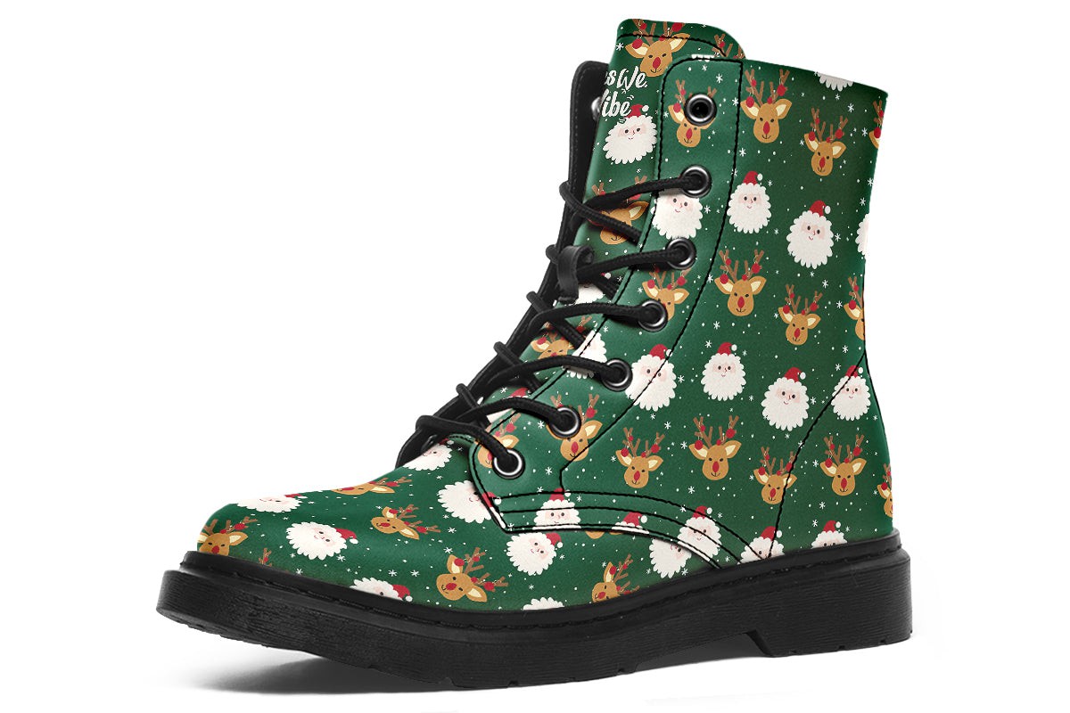 Cute Santa Claus And Reindeer