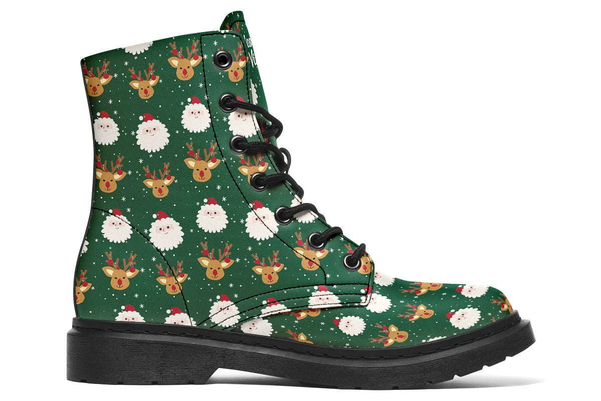 Cute Santa Claus And Reindeer