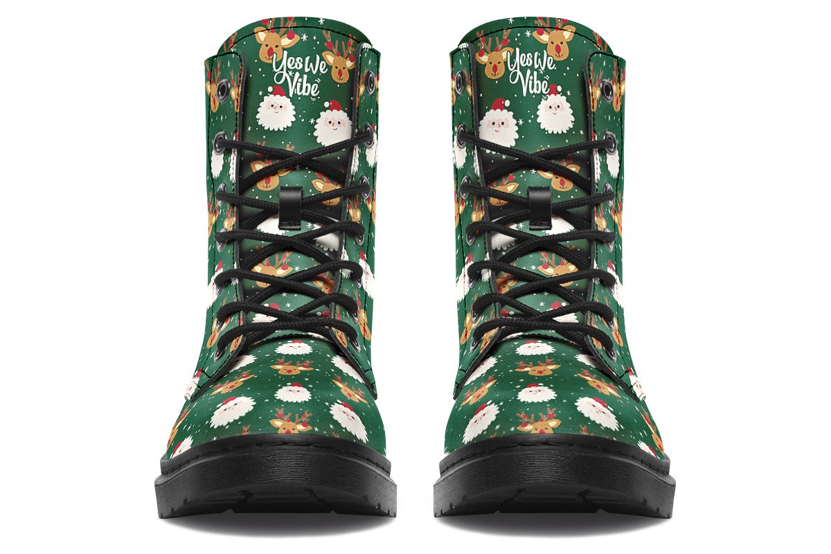 Cute Santa Claus And Reindeer