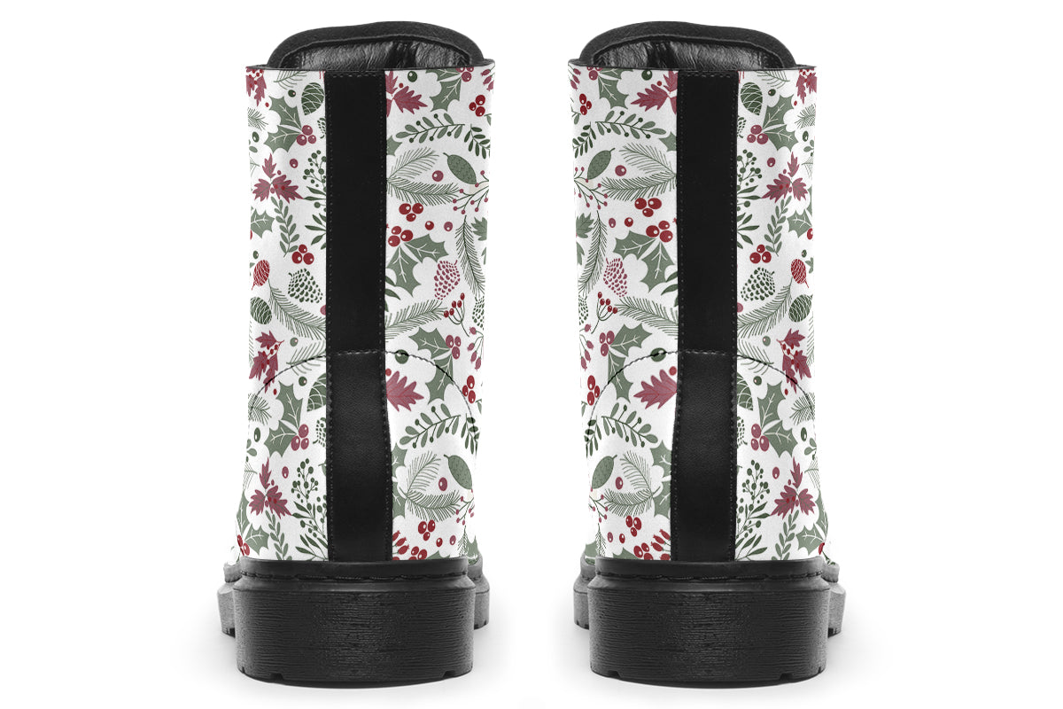 Fir Cone Holly Leaves And Berries