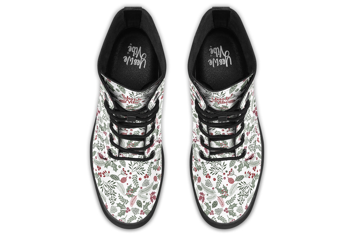 Fir Cone Holly Leaves And Berries