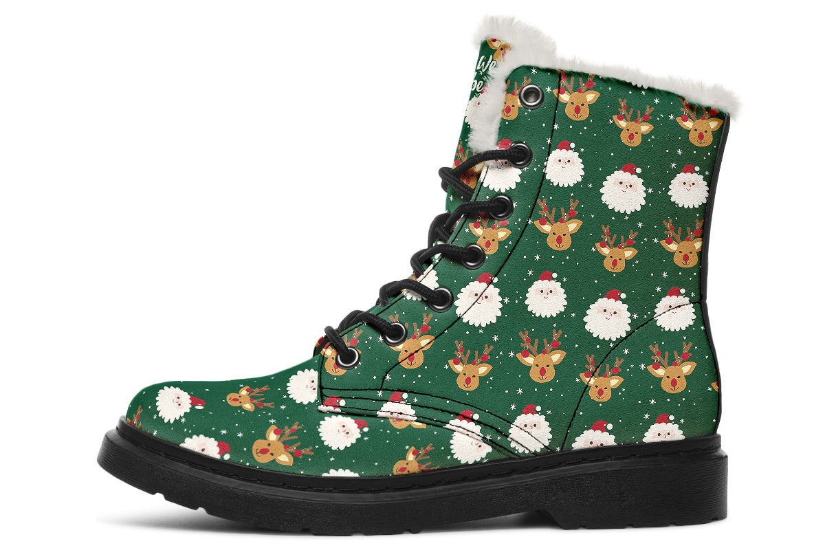 Cute Santa Claus And Reindeer