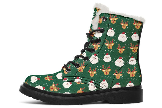 Cute Santa Claus And Reindeer