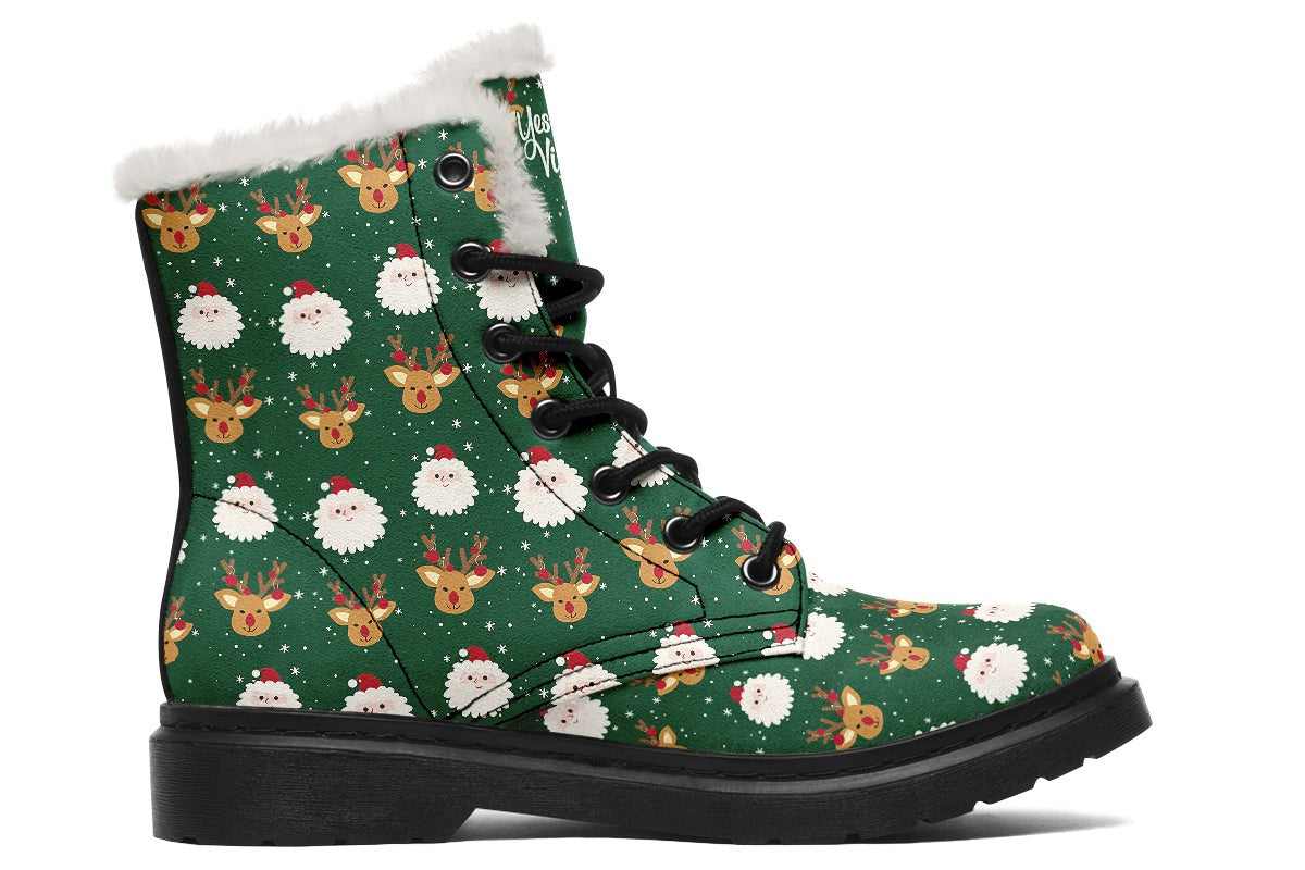 Cute Santa Claus And Reindeer