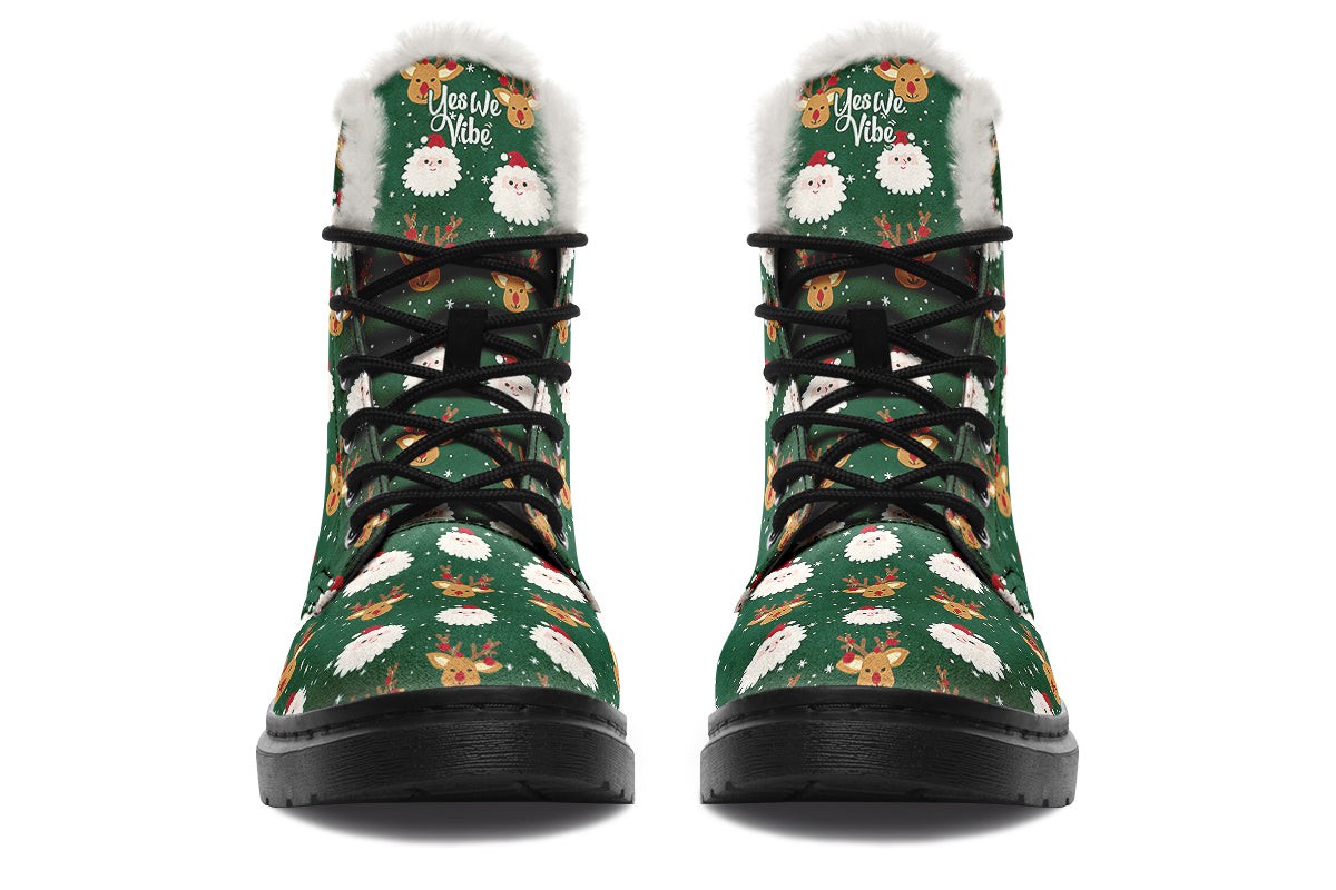 Cute Santa Claus And Reindeer