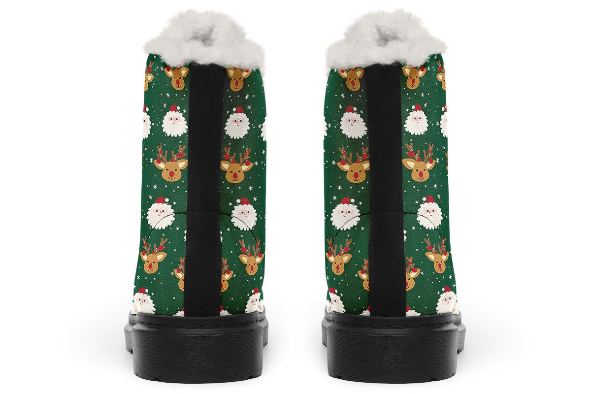 Cute Santa Claus And Reindeer