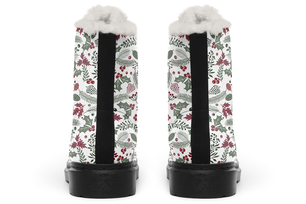 Fir Cone Holly Leaves And Berries