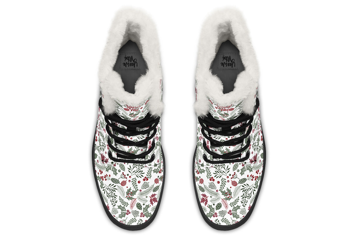 Fir Cone Holly Leaves And Berries