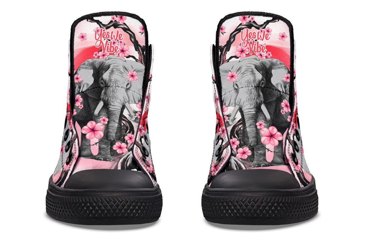 Elephant And Pink Flowers