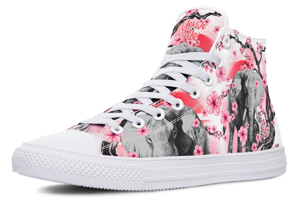 Elephant And Pink Flowers