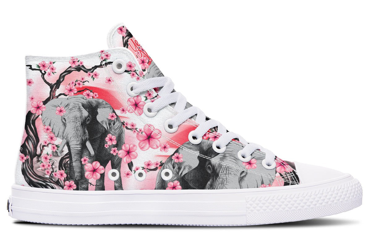 Elephant And Pink Flowers