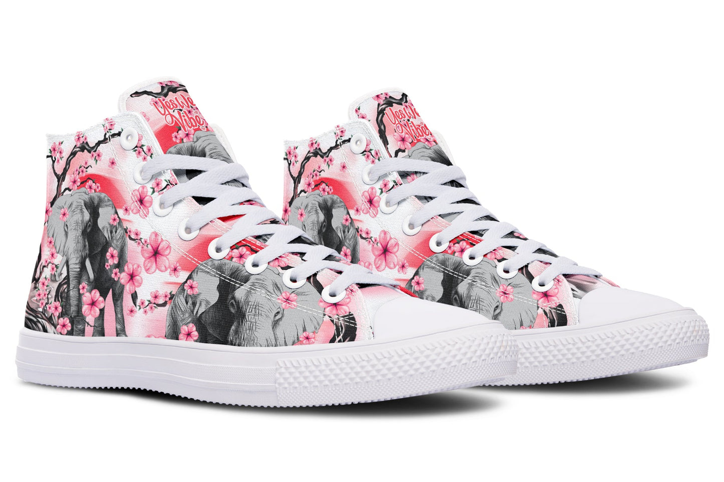 Elephant And Pink Flowers