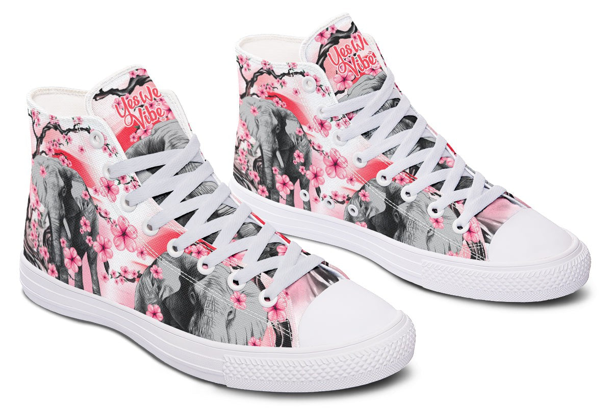 Elephant And Pink Flowers