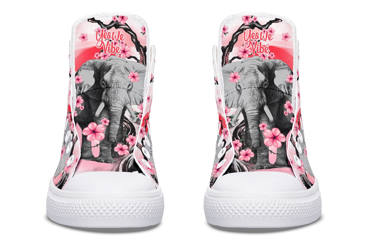 Elephant And Pink Flowers