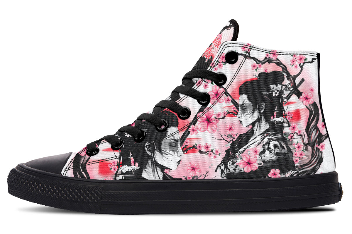 Geisha And Pink Flowers