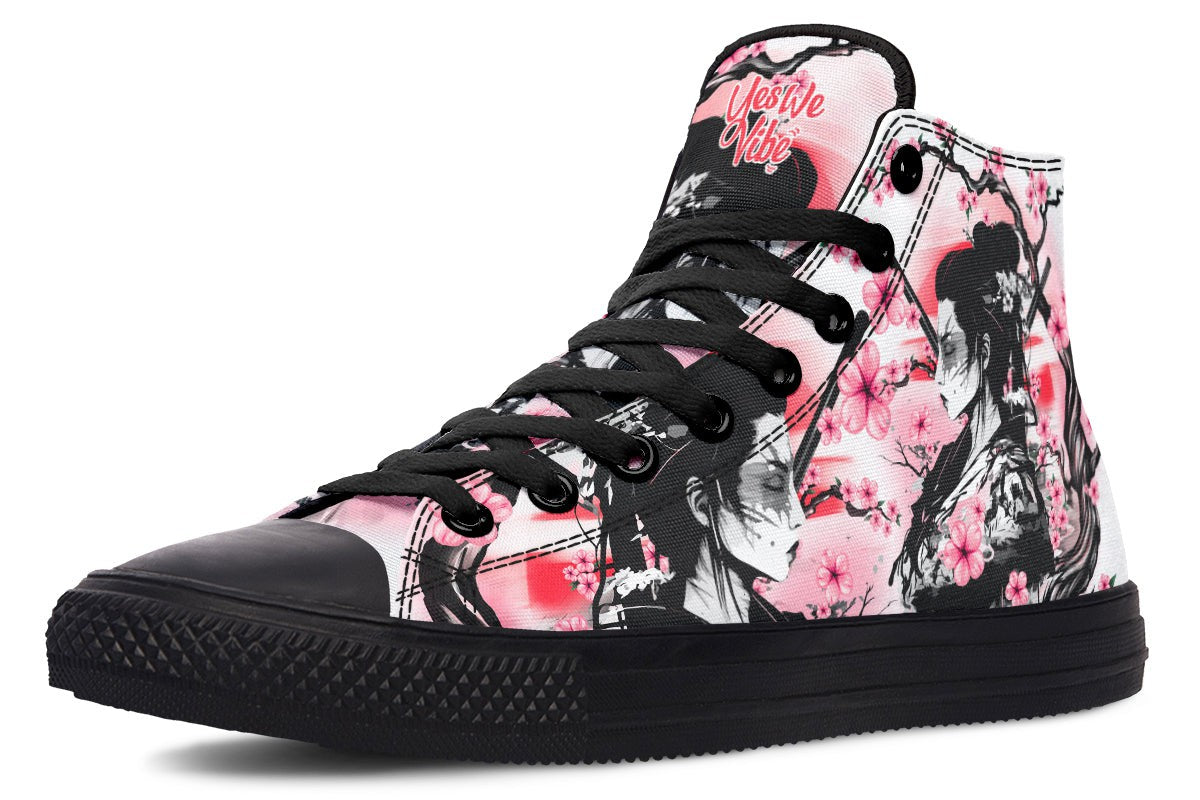 Geisha And Pink Flowers