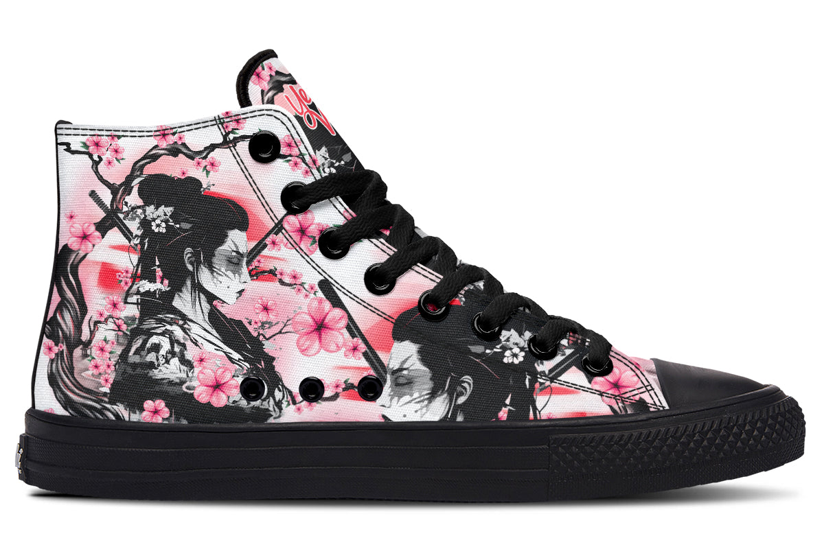 Geisha And Pink Flowers