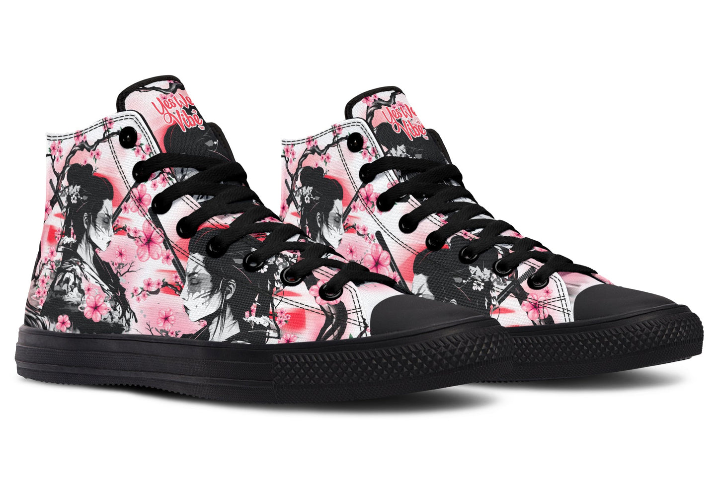 Geisha And Pink Flowers