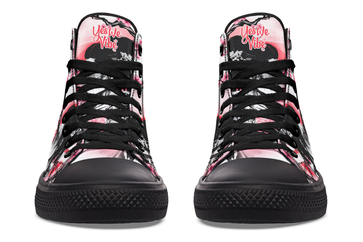 Geisha And Pink Flowers