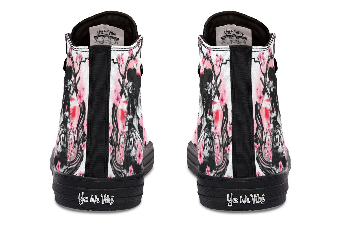 Geisha And Pink Flowers