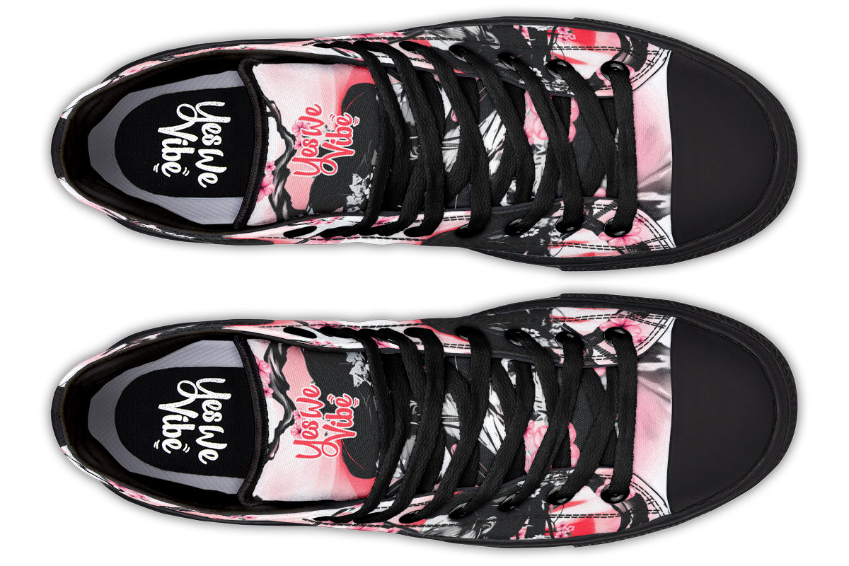 Geisha And Pink Flowers