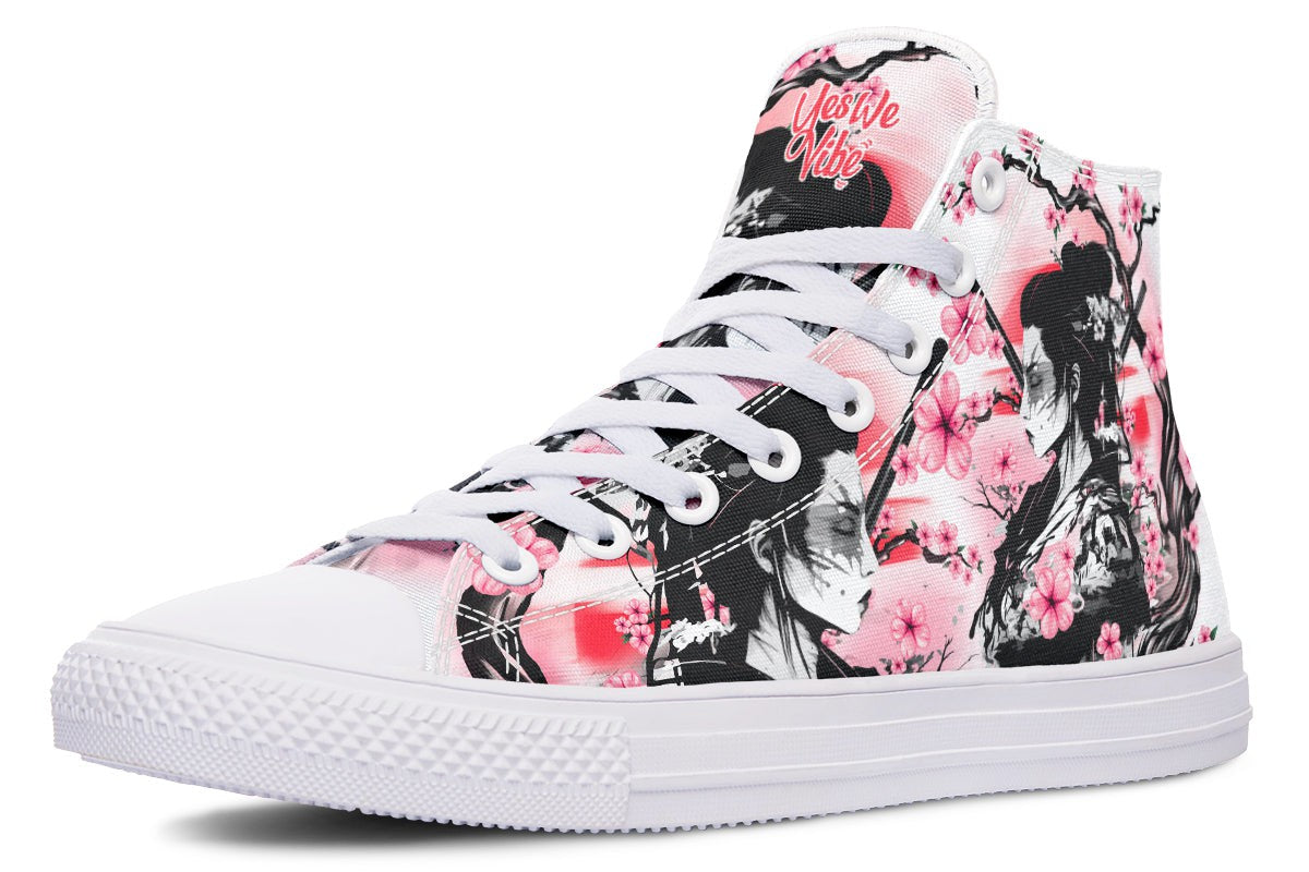 Geisha And Pink Flowers