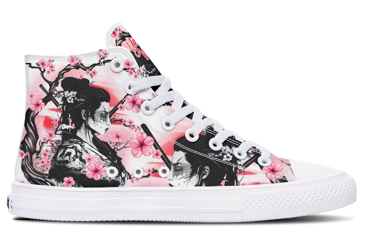 Geisha And Pink Flowers