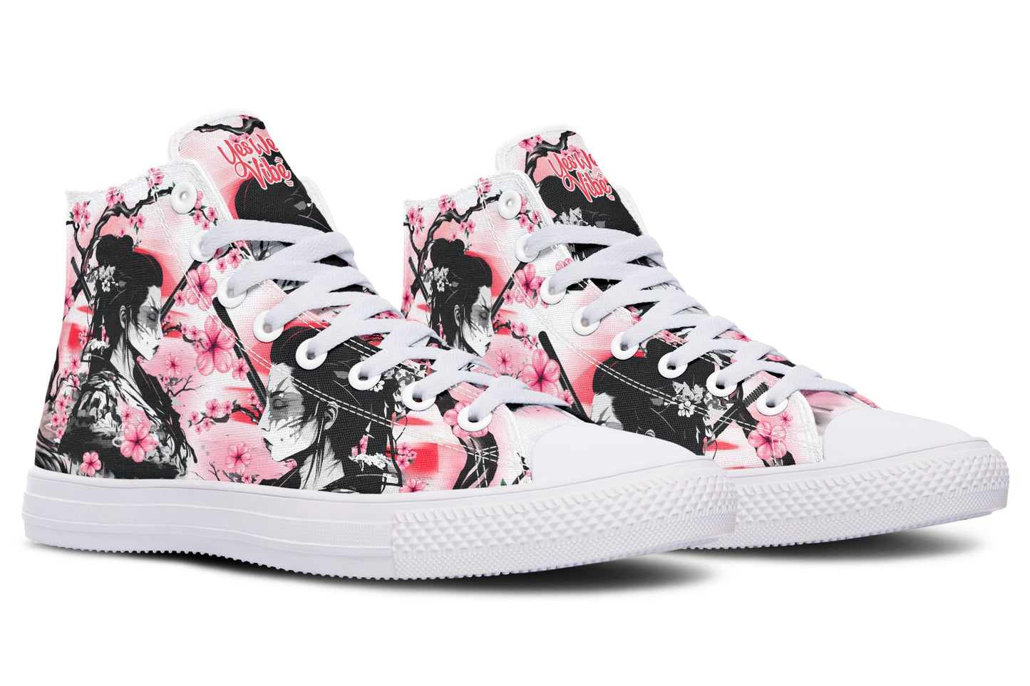 Geisha And Pink Flowers