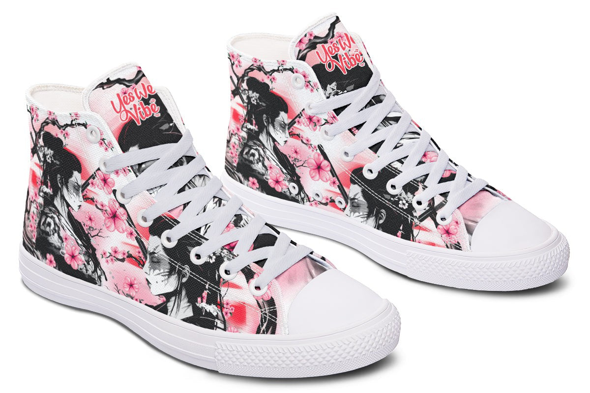 Geisha And Pink Flowers