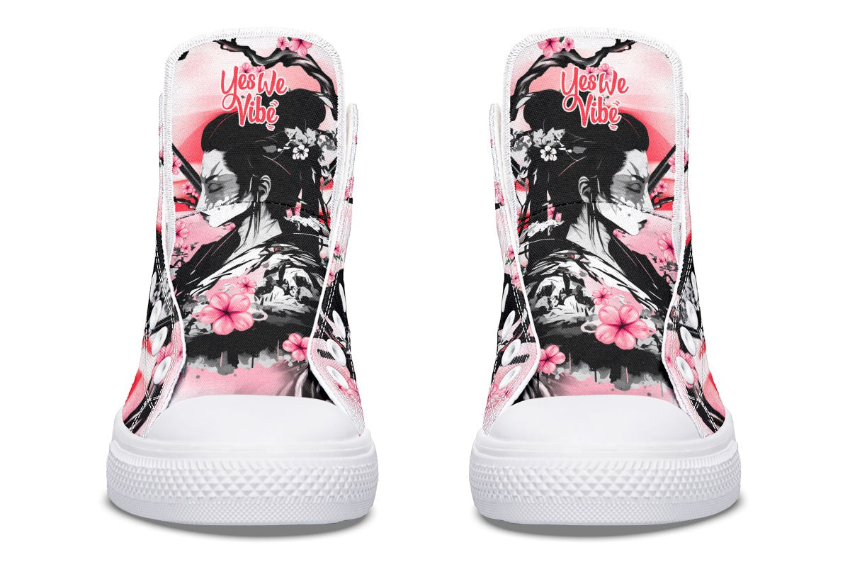 Geisha And Pink Flowers