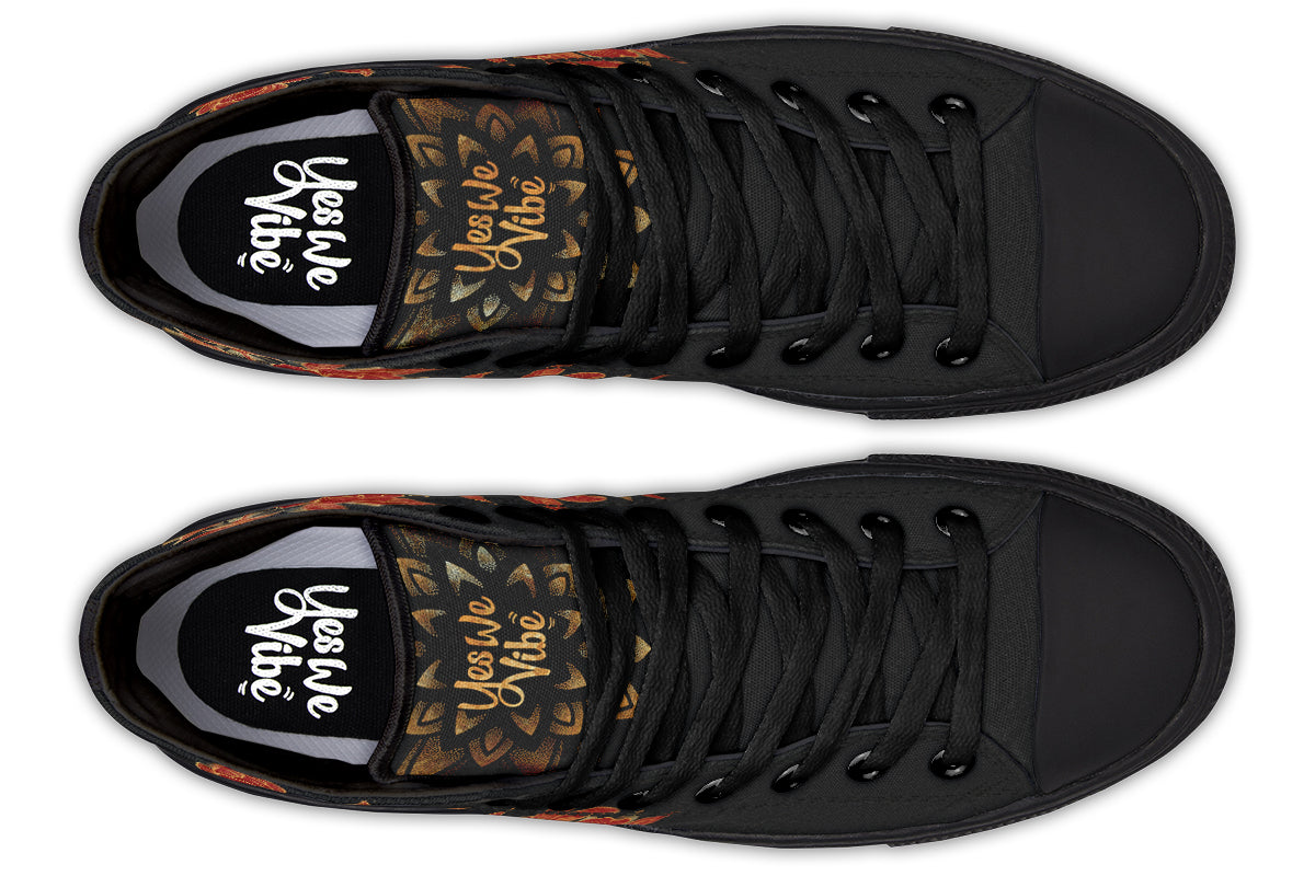 Gold Mandala And Red Roses