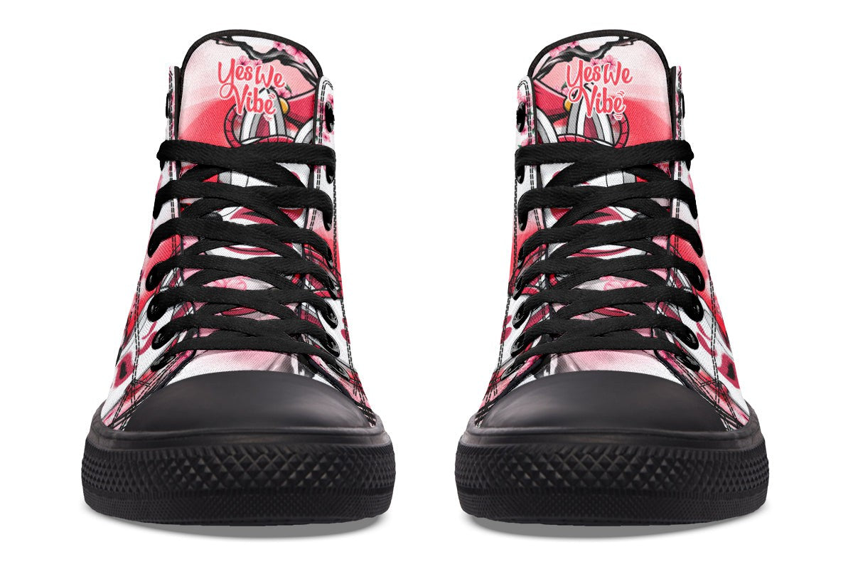 Kitsune And Pink Flowers