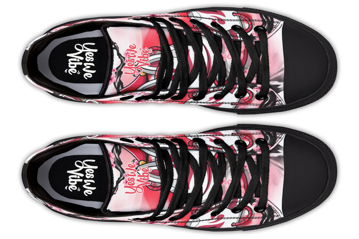 Kitsune And Pink Flowers